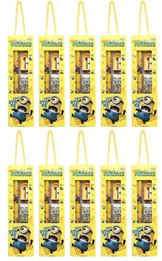 A PACK OF 10 CUTE MINI STATIONERY RETURN GIFTS FOR KIDS BIRTHDAYS (MINION)