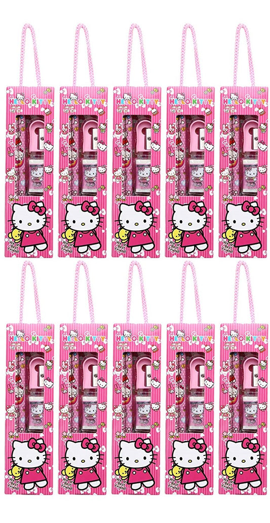 A PACK OF 10 CUTE MINI STATIONERY RETURN GIFTS FOR KIDS BIRTHDAYS (HELLO KITTY)