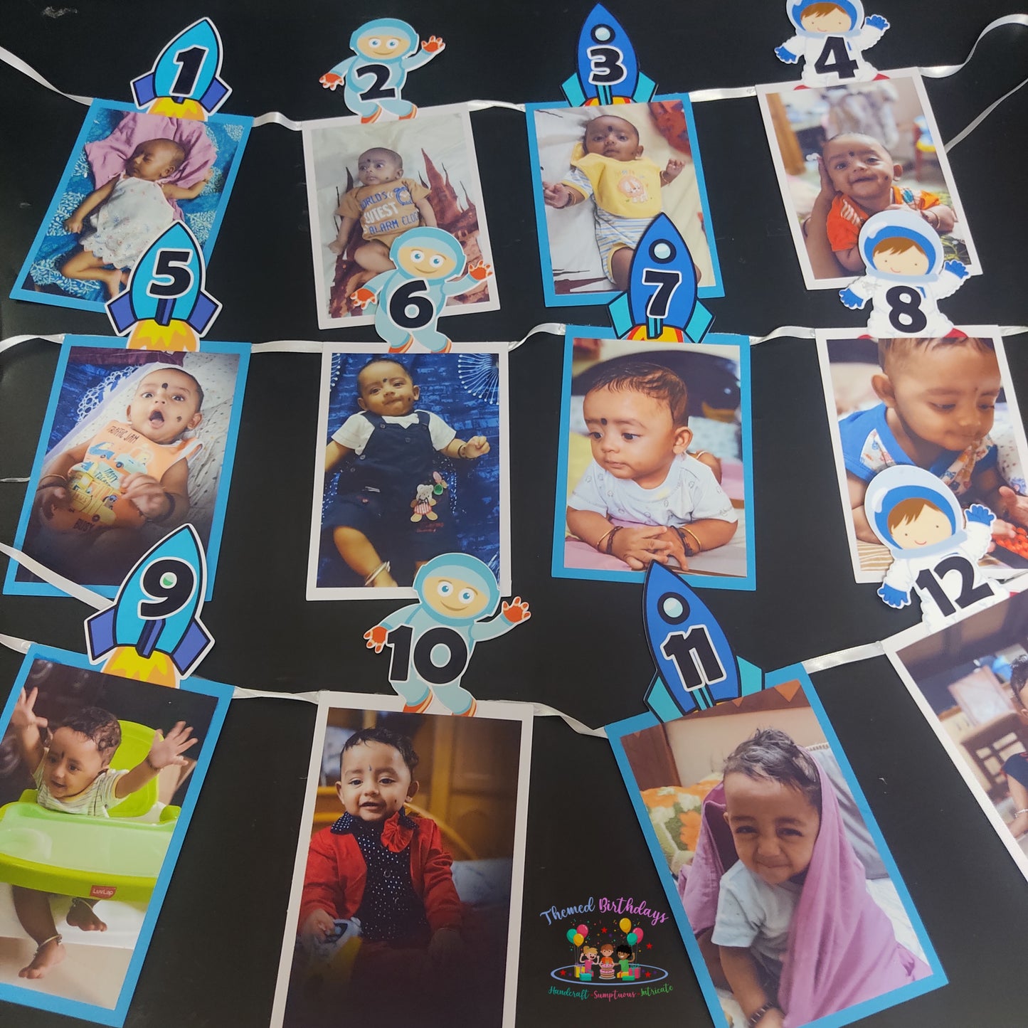 ONE YEAR/12 MONTHS PHOTO BANNER FOR FIRST BIRTHDAY