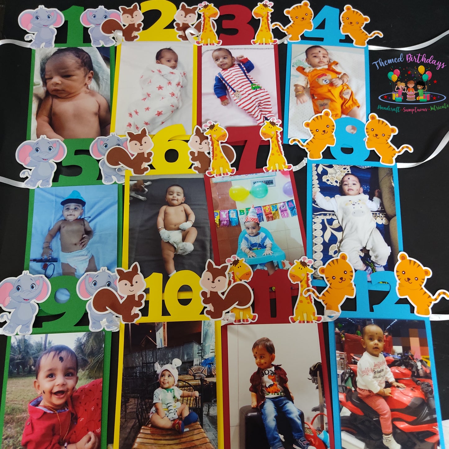 ONE YEAR/12 MONTHS PHOTO BANNER FOR FIRST BIRTHDAY