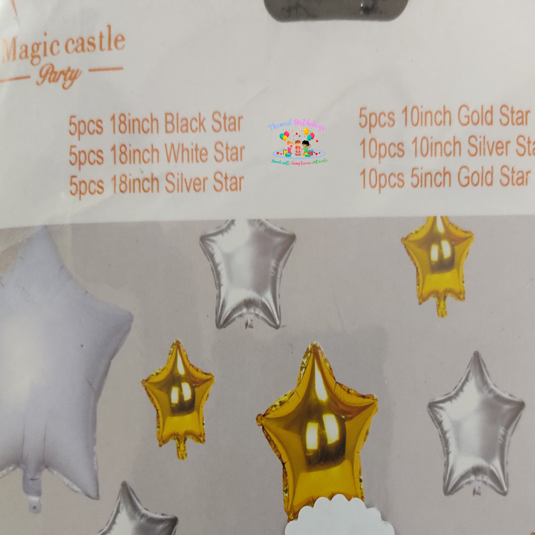 STAR FOIL BALLOONS 40 PCS SET