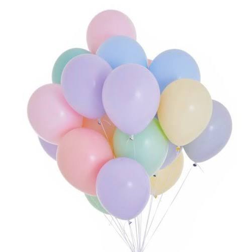 PASTEL COLORED LATEX BALLOONS - 50 PCS IN A PACK