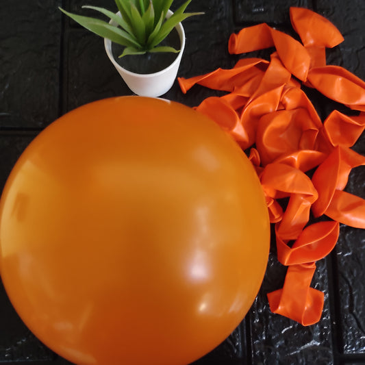 HIGH QUALITY ORANGE METALLIC BALLOONS - 50 PCS IN A PACK