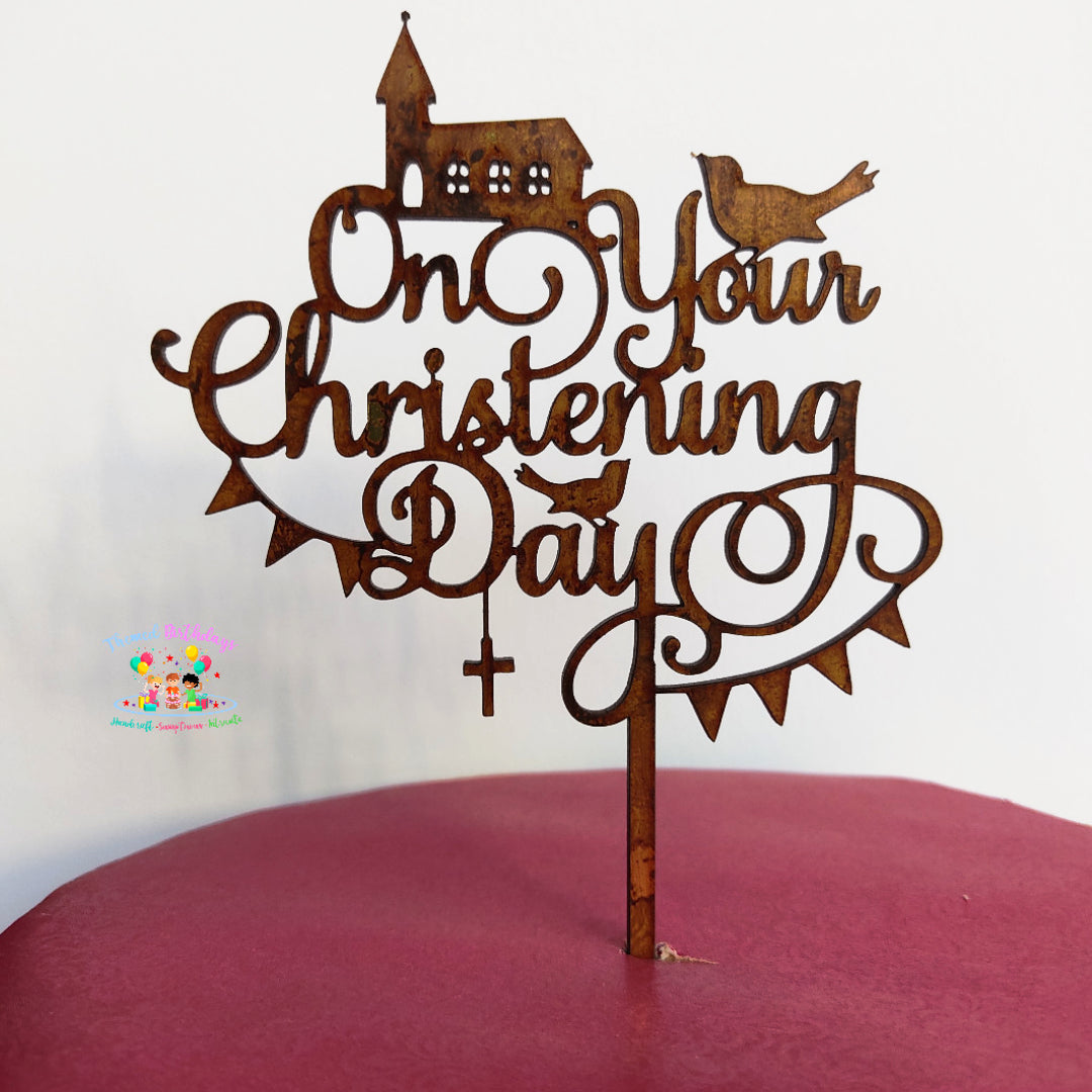 CHRISTENING DAY WOODEN TOPPER