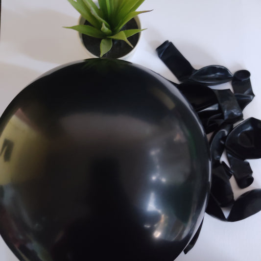 HIGH QUALITY BLACK METALLIC BALLOONS - 50 PCS IN A PACK