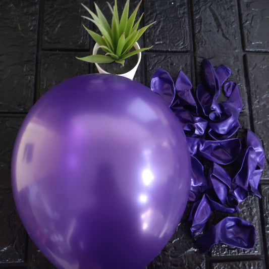 HIGH QUALITY PURPLE METALLIC BALLOONS - 50 PCS IN A PACK