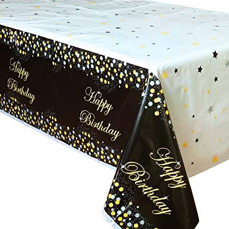 REUSABLE PLASTIC TABLE COVER FOR BIRTHDAY PARTY