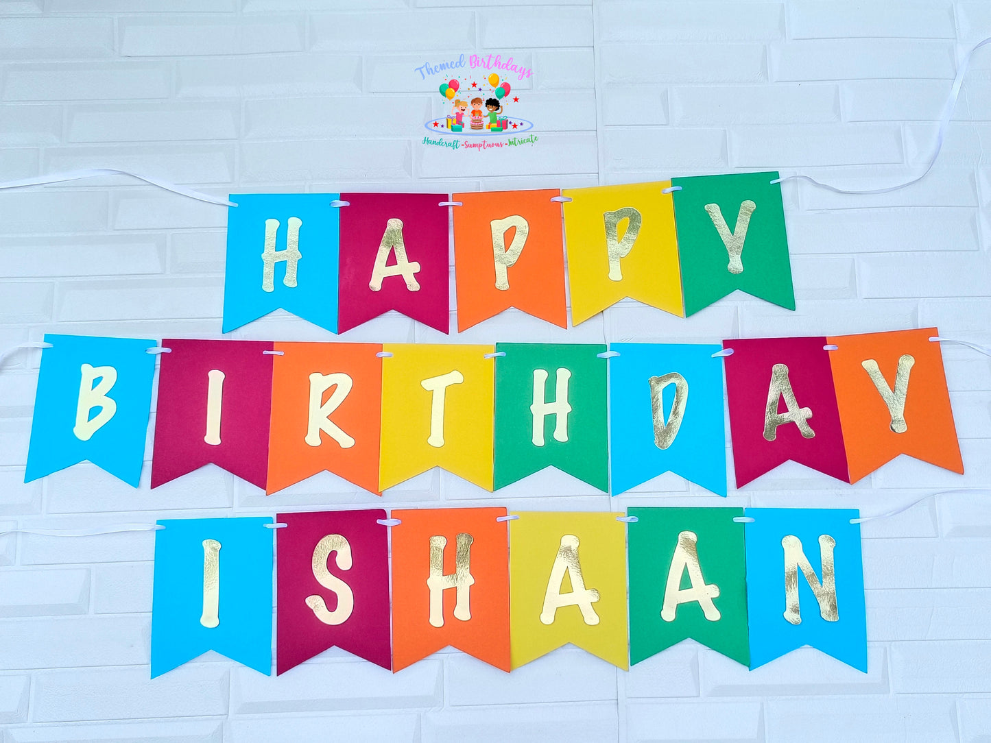 MULTICOLORED BIRTHDAY BANNER WITH NAME