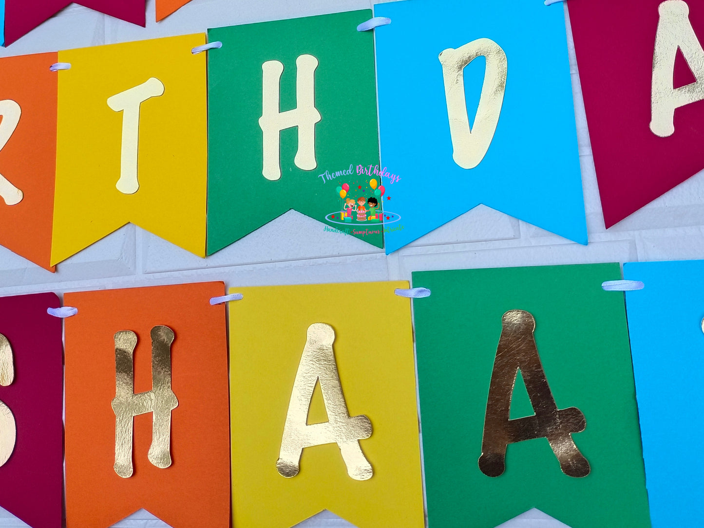 MULTICOLORED BIRTHDAY BANNER WITH NAME