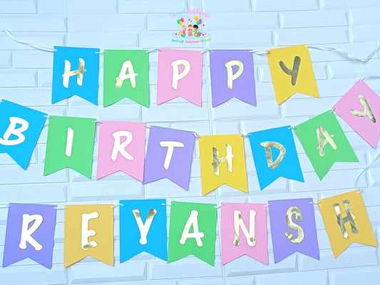 PASTEL BIRTHDAY BANNER WITH NAME