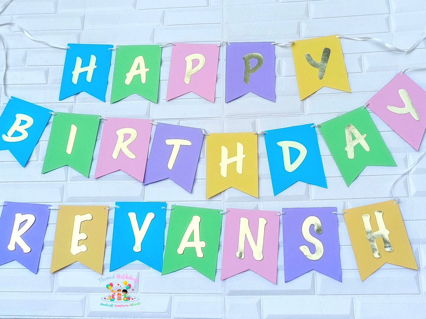 PASTEL BIRTHDAY BANNER WITH NAME