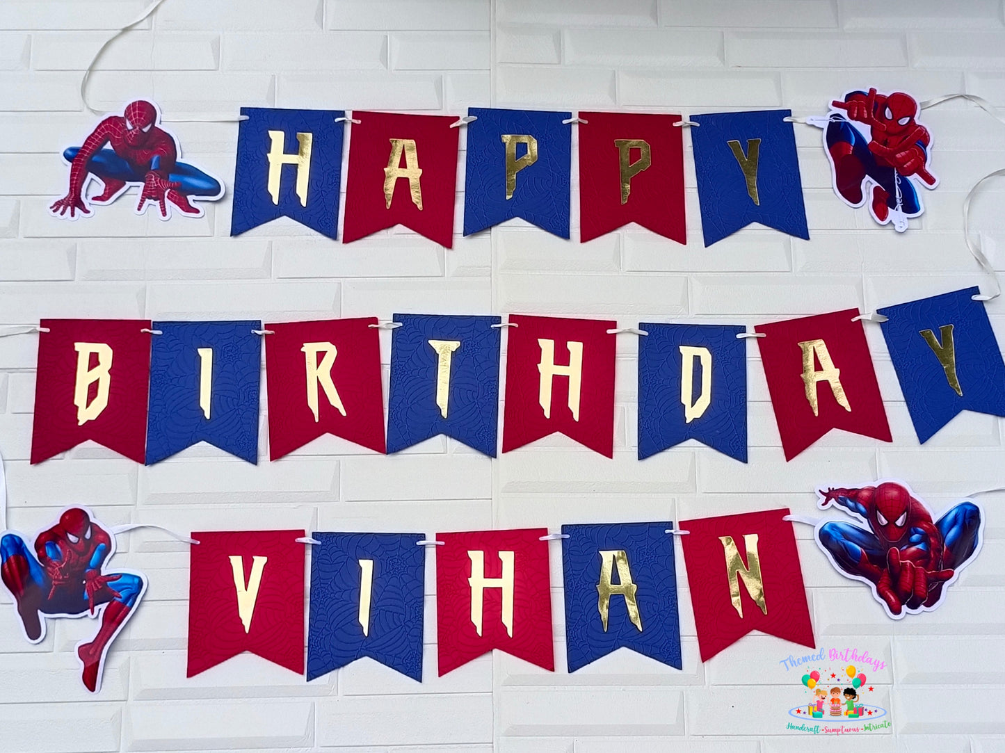 SPIDERMAN-THEMED BANNER WITH NAME (EMBOSSED)