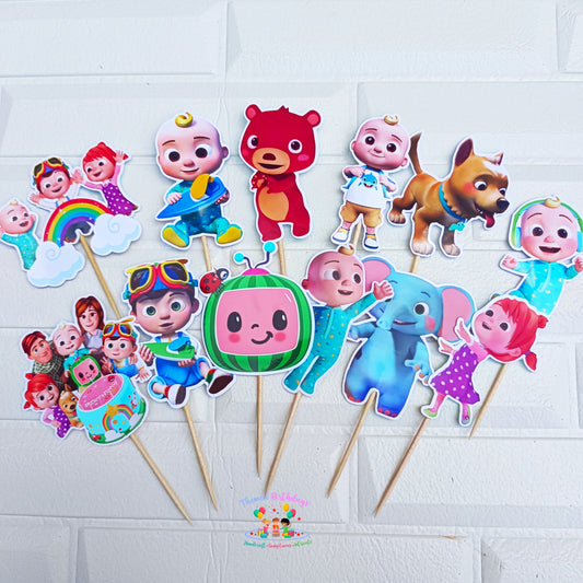 COCOMELON-THEMED CUPCAKE TOPPERS (12 PCS)