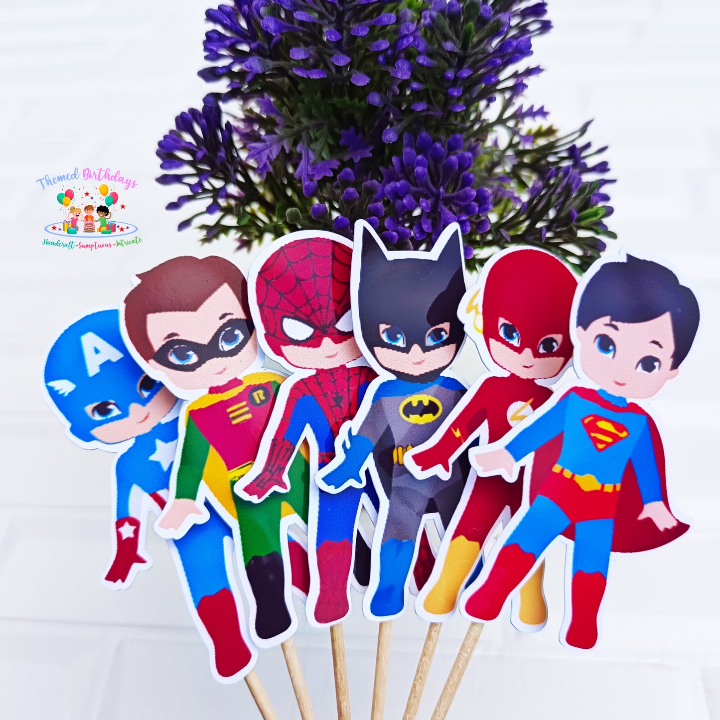 SUPER HEROES-THEMED CUPCAKE TOPPERS (12 PCS)