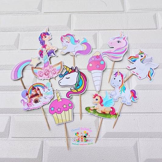 UNICORN-THEMED CUPCAKE TOPPERS (12 PCS)