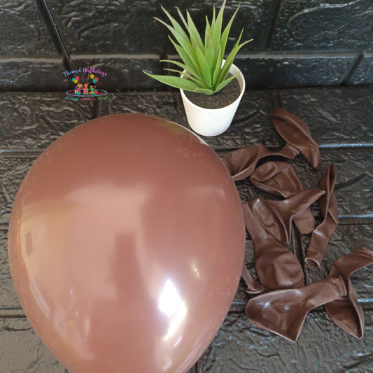 HIGH QUALITY CHOCOLATE/COFFEE BROWN LATEX BALLOONS - 25 PCS IN A PACK