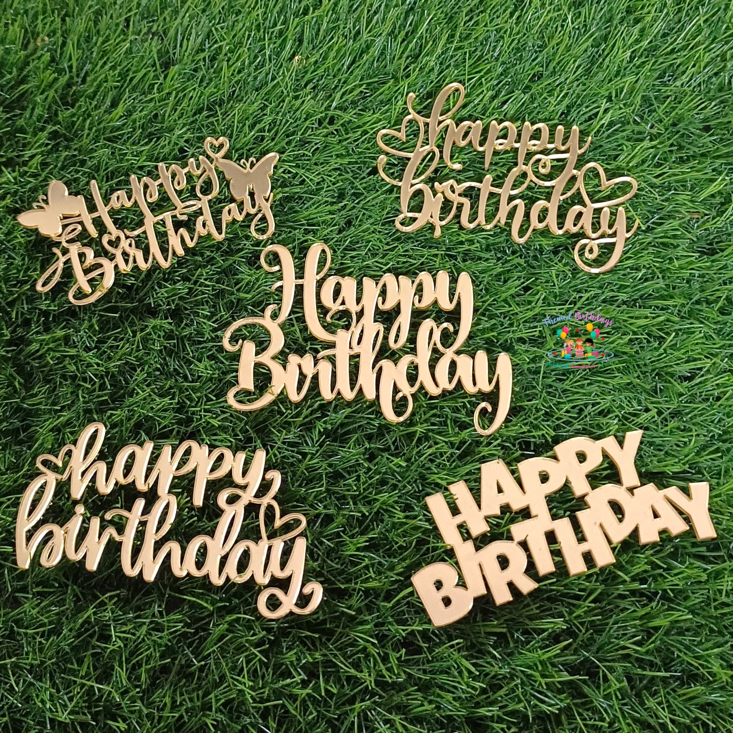 HAPPY BIRTHDAY ACRYLIC CUTTINGS WITHOUT STICKS (5 PCS IN A PACK)