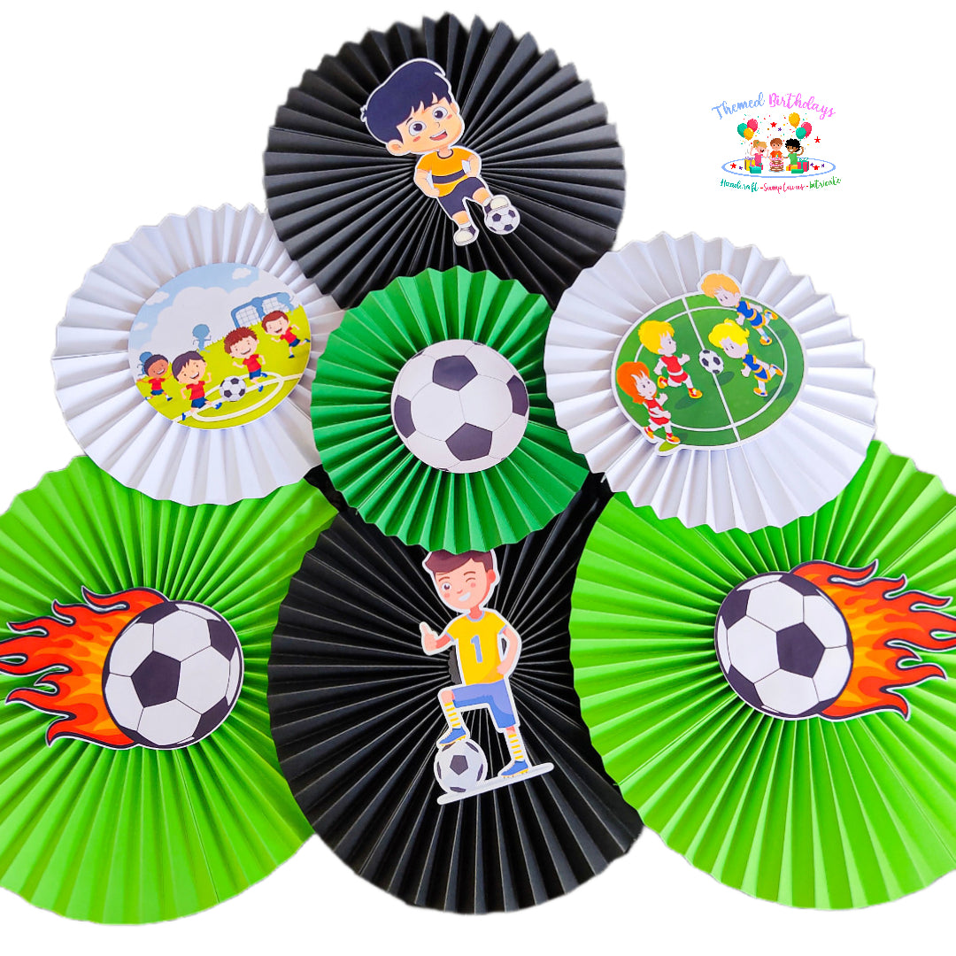 Football themed Paper Fans 7 Pcs