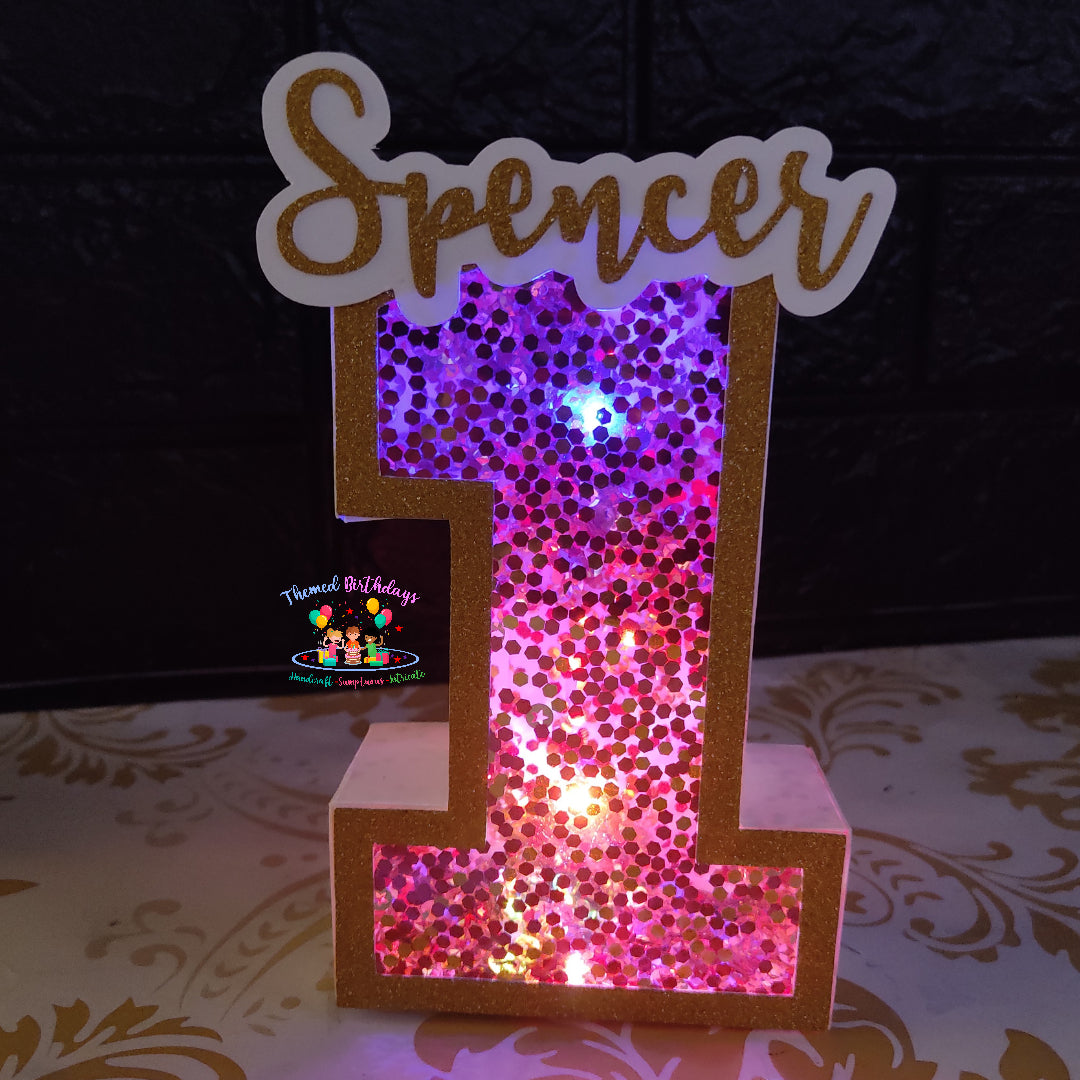 3D LED NUMBER WITH NAME ONLY(9 inches)