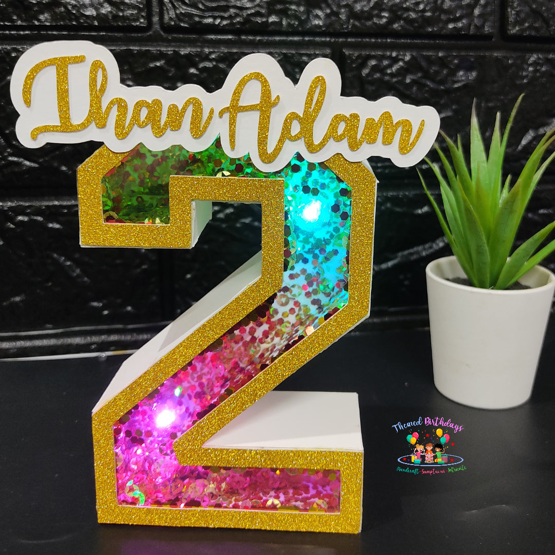 3D LED NUMBER WITH NAME ONLY(9 inches)