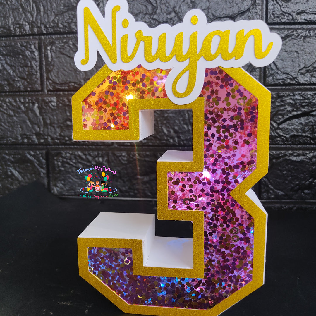 3D LED NUMBER WITH NAME ONLY(9 inches)