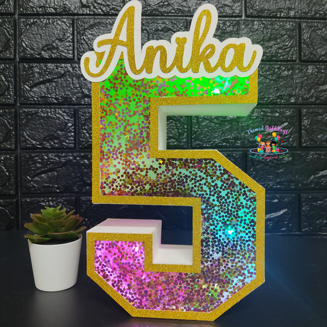 3D LED NUMBER WITH NAME ONLY(9 inches)