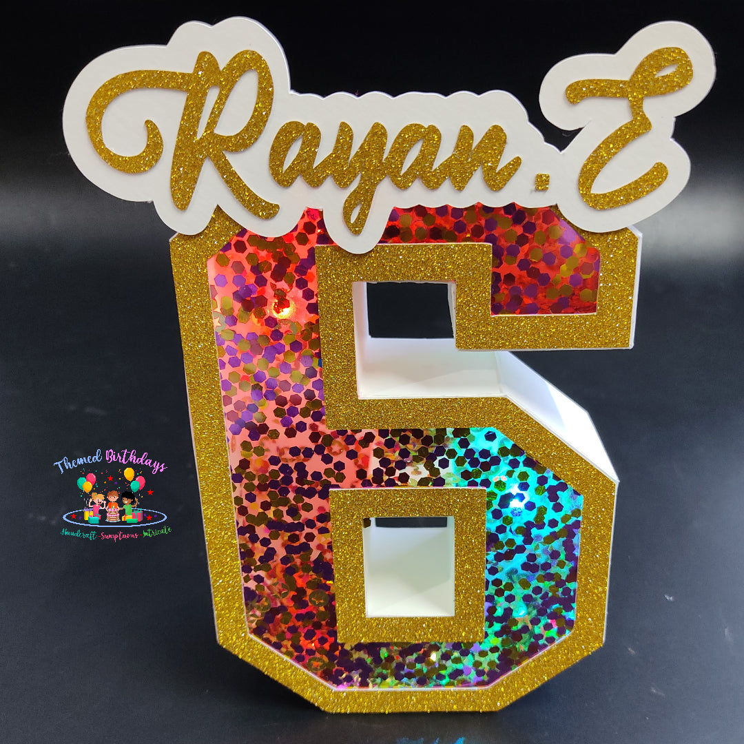 3D LED NUMBER WITH NAME ONLY(9 inches)