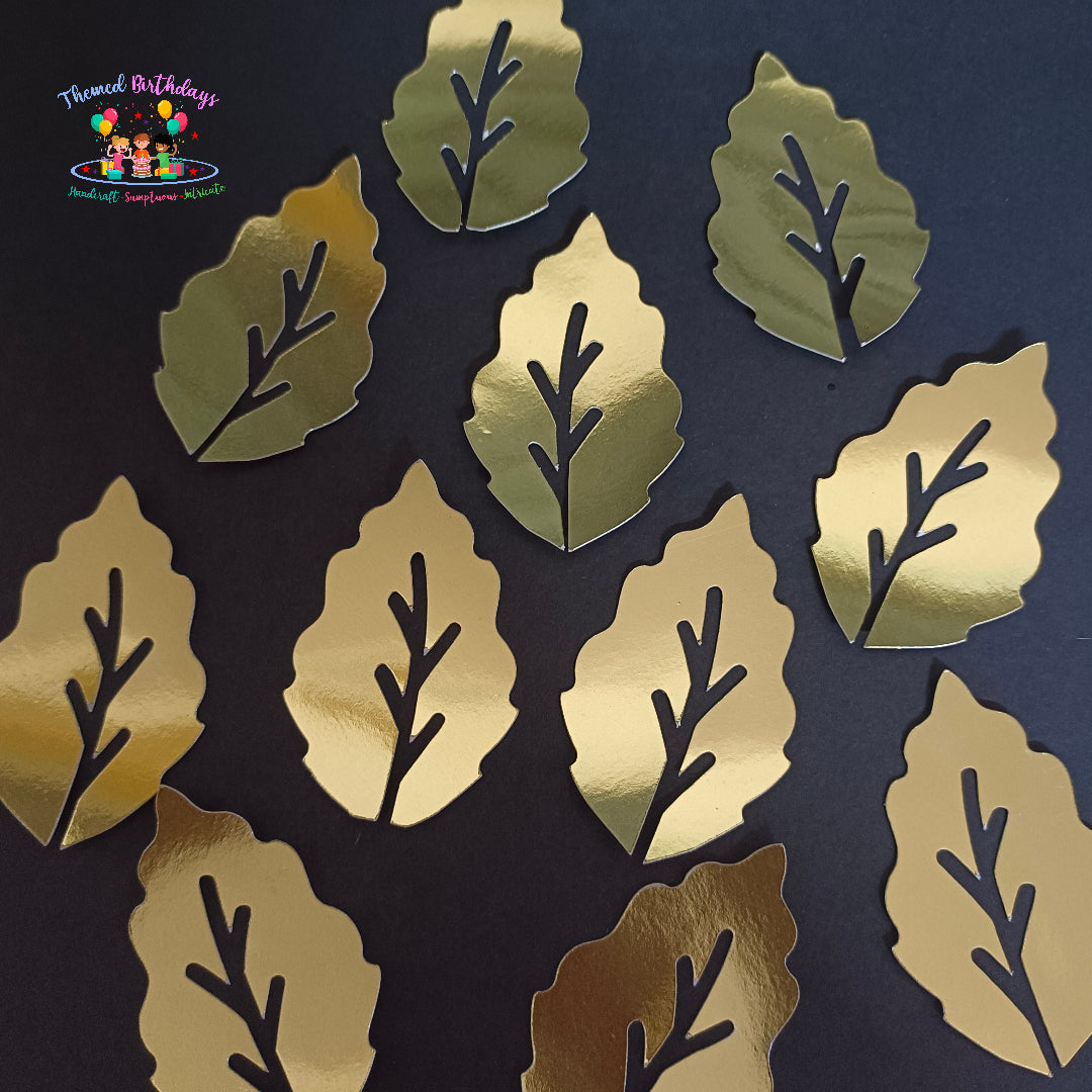 GOLDEN PAPER CARD LEAVES 12 PCS