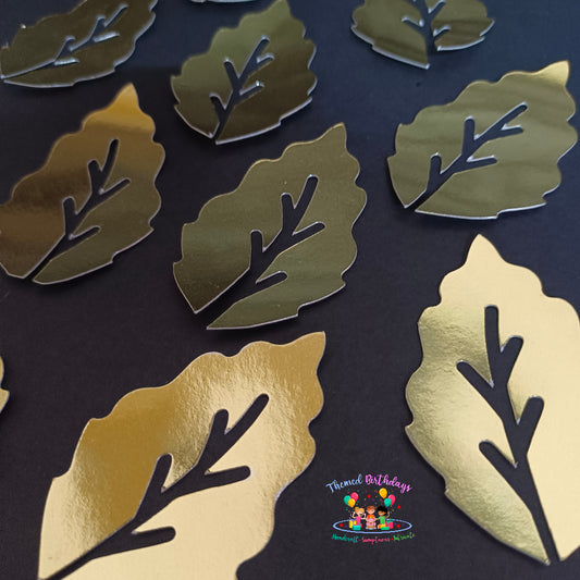 GOLDEN PAPER CARD LEAVES 12 PCS