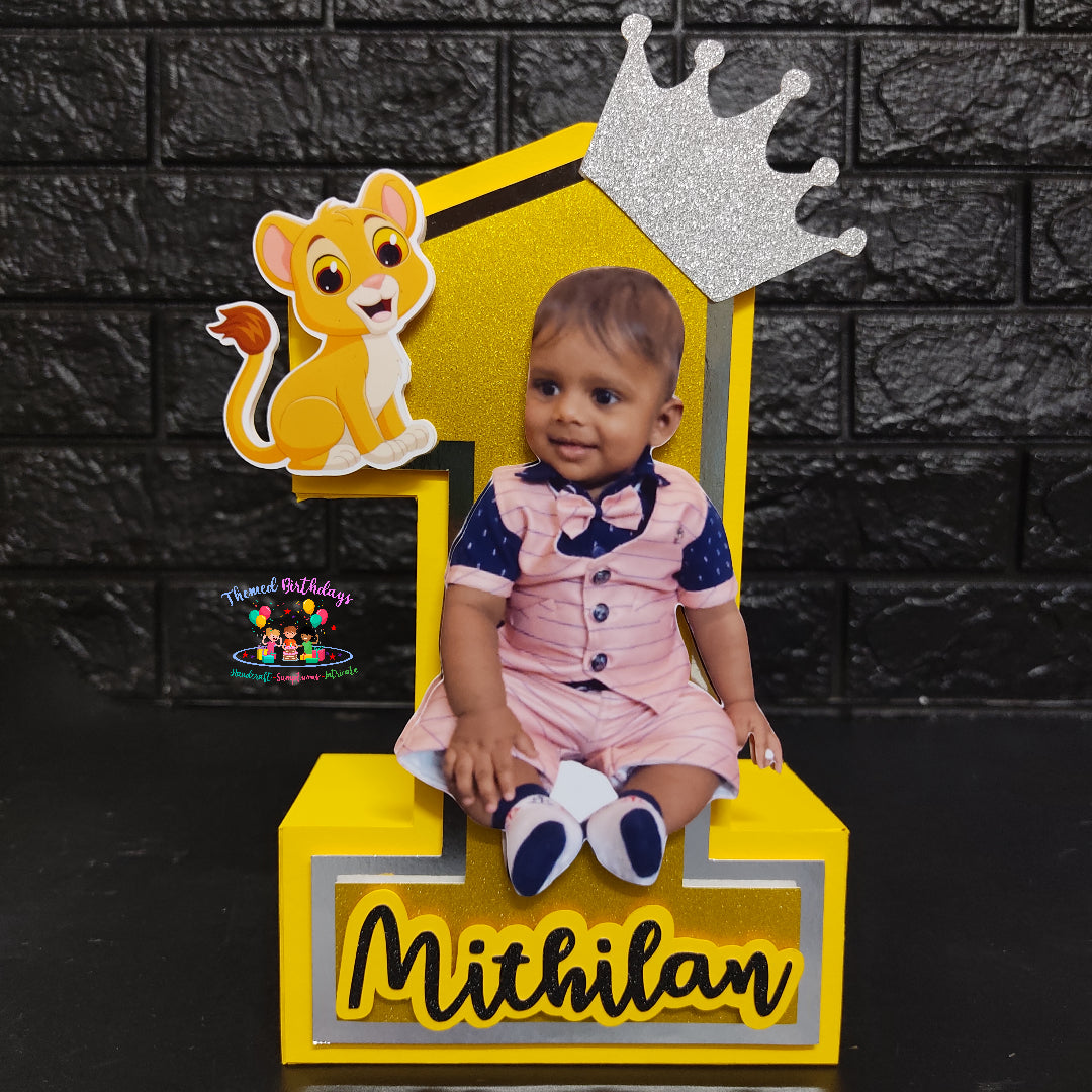 3D NUMBER WITH NAME, THEME, CROWN AND PHOTO