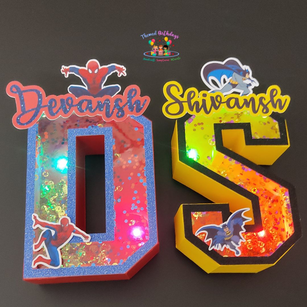 3D LED LETTER WITH NAME & THEME (9 inches)