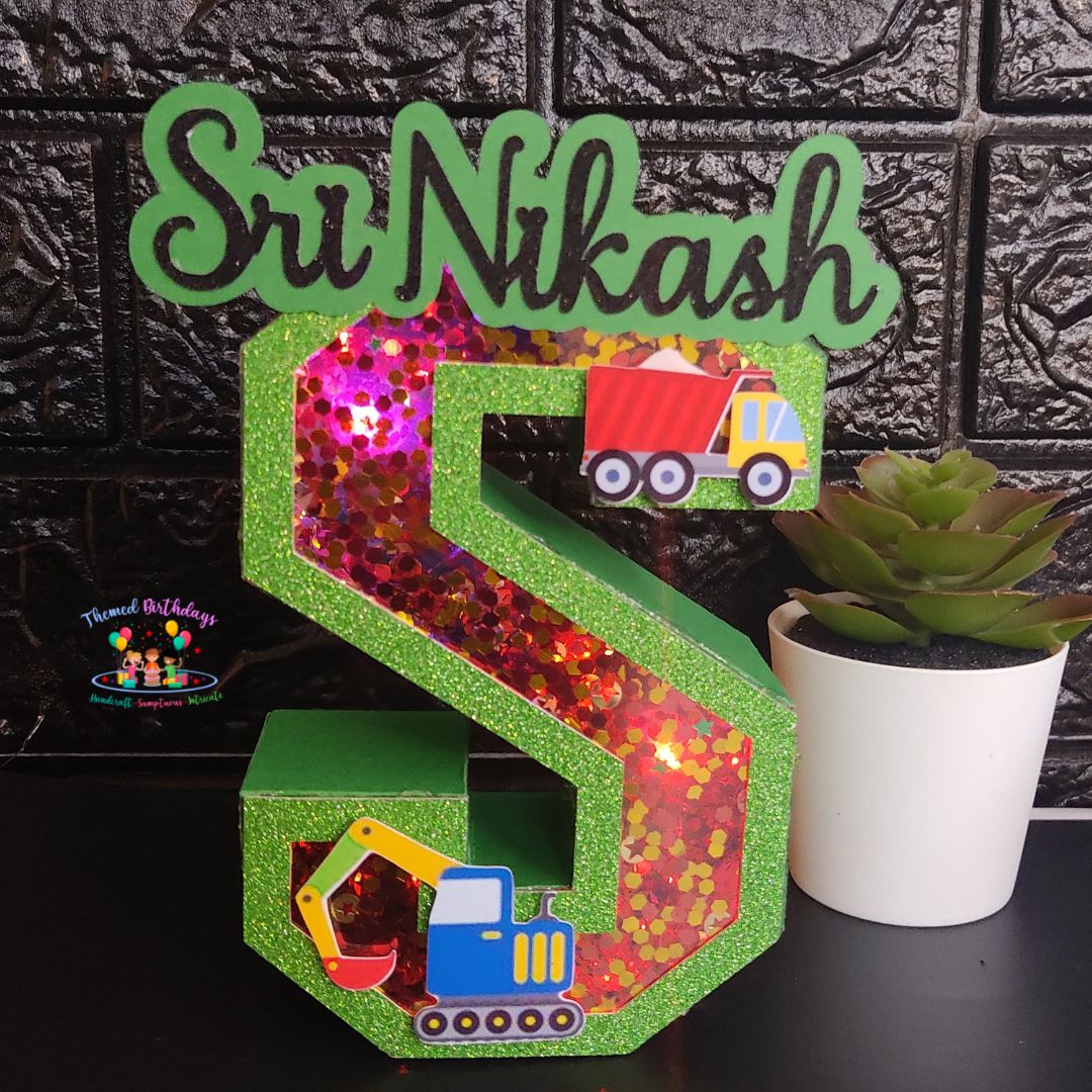 3D LED LETTER WITH NAME & THEME (9 inches)