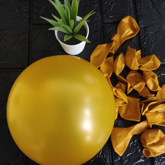 HIGH QUALITY GOLDEN YELLOW METALLIC BALLOONS - 50 PCS IN A PACK