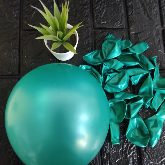 HIGH QUALITY DARK GREEN METALLIC BALLOONS - 50 PCS IN A PACK