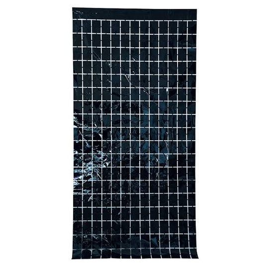 BLACK SQUARE FOIL CURTAINS 3ft*6ft