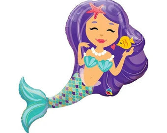 MERMAID FOIL BALLOON 17 INCHES 3 PCS SET