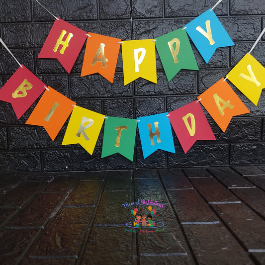 MULTI COLOR HAPPY BIRTHDAY BUNTING BANNER