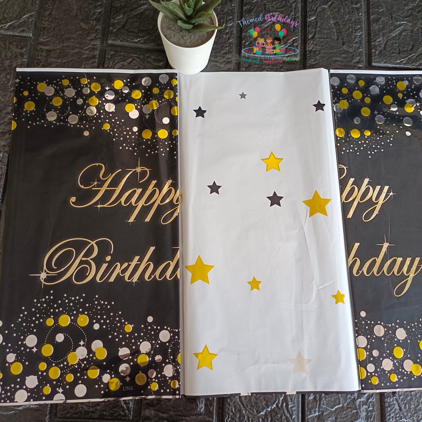 REUSABLE PLASTIC TABLE COVER FOR BIRTHDAY PARTY