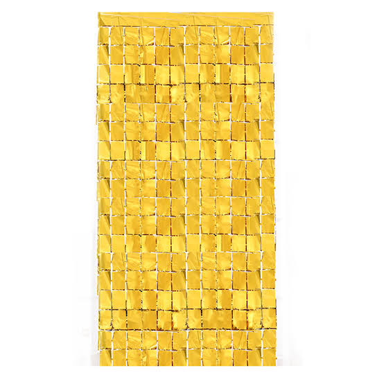 GOLDEN SQUARE FOIL CURTAINS 3ft*6ft