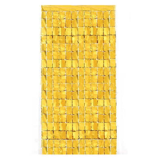 GOLDEN SQUARE FOIL CURTAINS 3ft*6ft